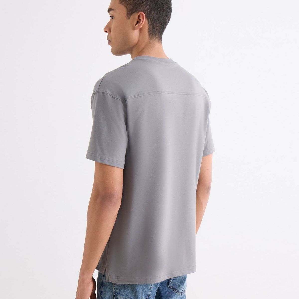 SEVEN SEVEN - Camiseta  Para Hombre Manga Corta Cuello Redondo Color Gris Marca Seven Seven #45092814