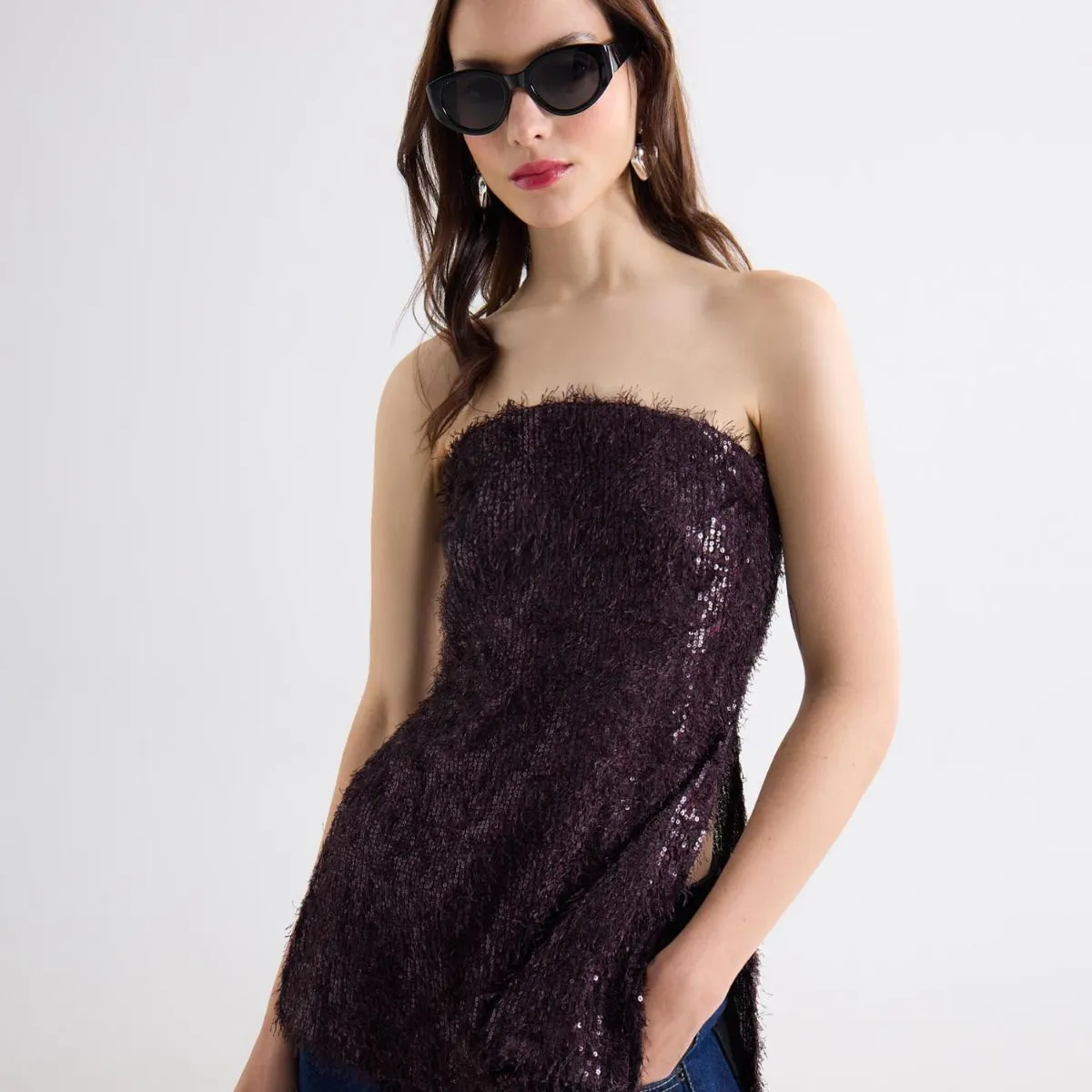 SEVEN SEVEN - Blusa  Para Mujer Manga Sisa Color Negro Marca Seven Seven #28124141