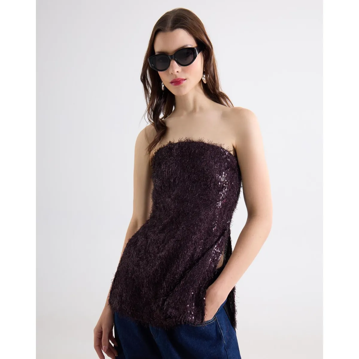 SEVEN SEVEN - Blusa  Para Mujer Manga Sisa Color Negro Marca Seven Seven #28124141