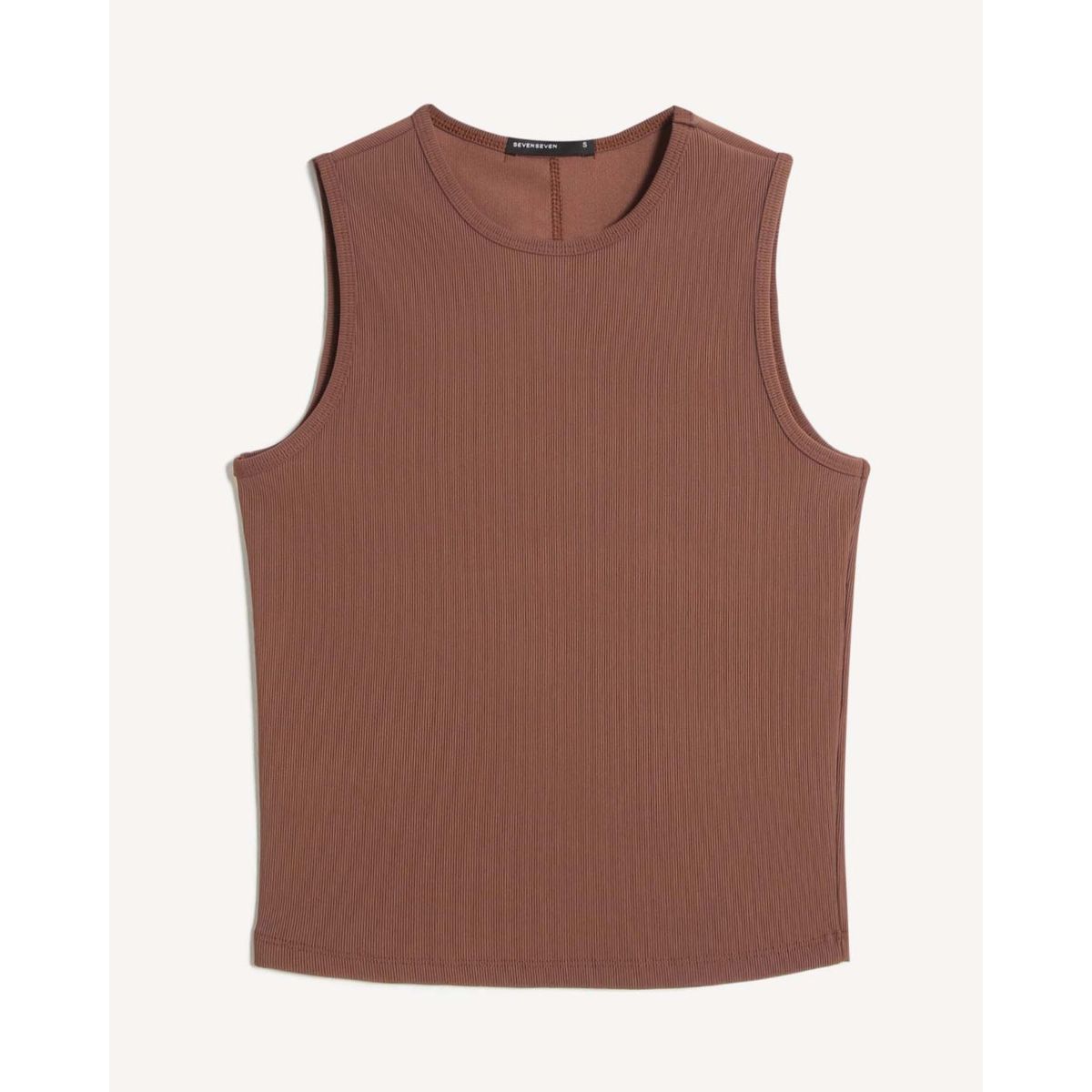 SEVEN SEVEN - Camiseta  Para Mujer Manga Sisa Cuello Redondo Color Café Marca Seven Seven #28096562