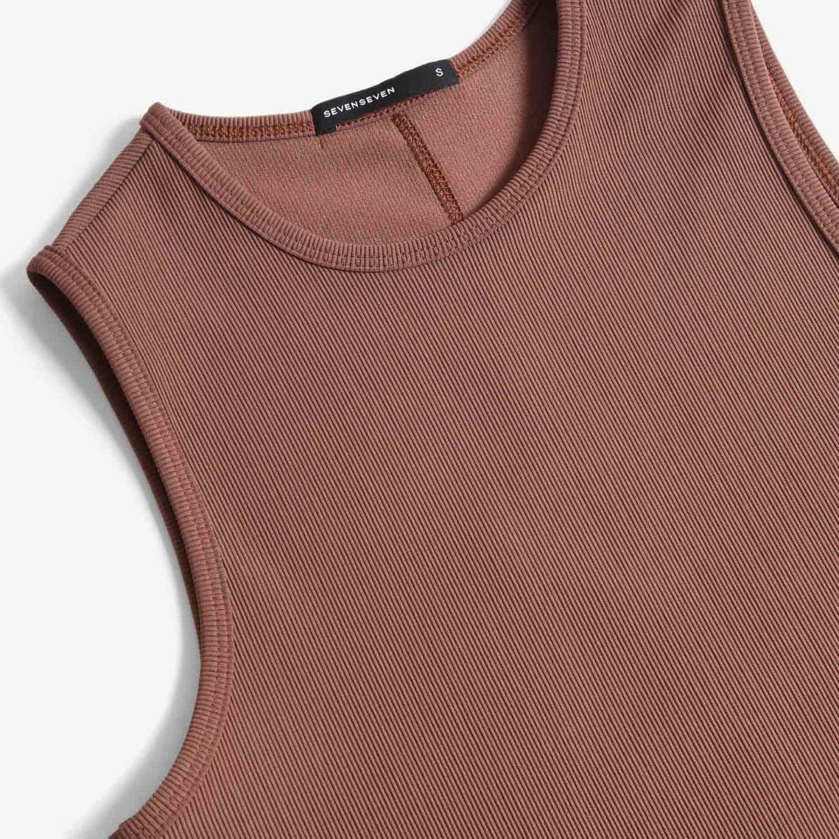 SEVEN SEVEN - Camiseta  Para Mujer Manga Sisa Cuello Redondo Color Café Marca Seven Seven #28096562