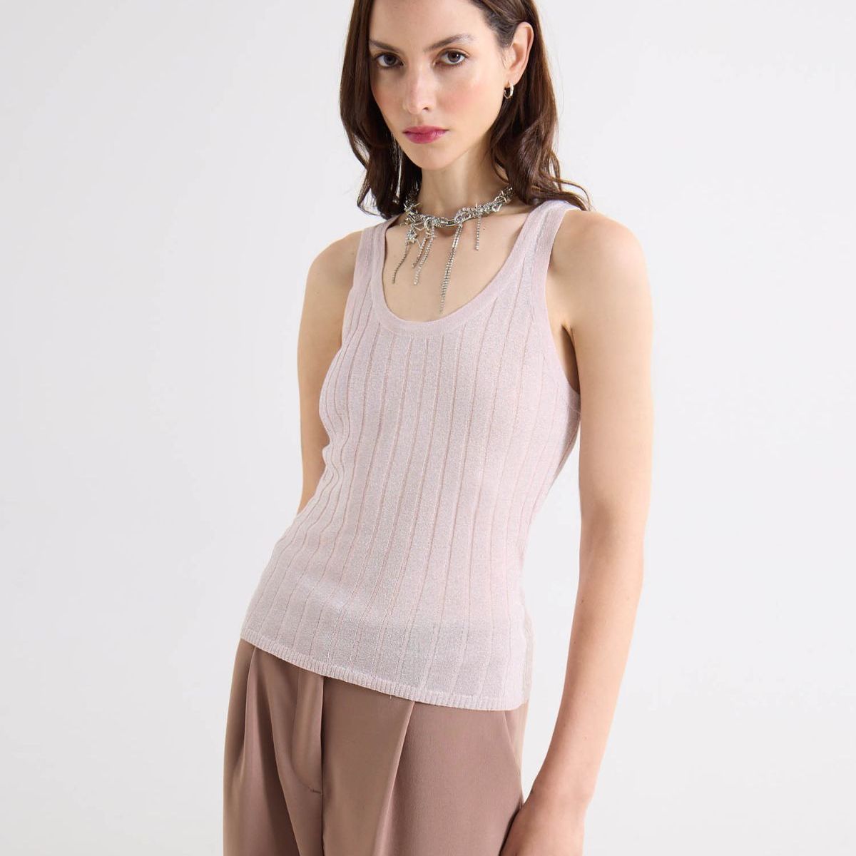 SEVEN SEVEN - Camiseta Acanalada De Tirantes  Para Mujer Rosa Seven Seven