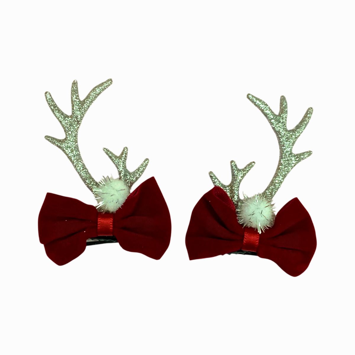 GENERICO - Pinzas Hebillas Navideñas Diseño Venado para Cabello x 1 Par