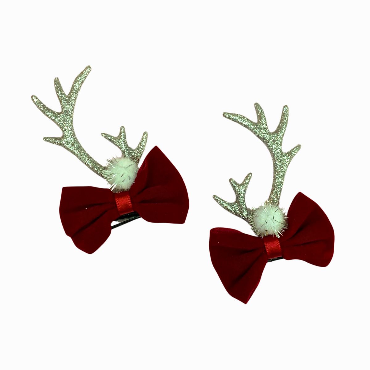 GENERICO - Pinzas Hebillas Navideñas Diseño Venado para Cabello x 1 Par