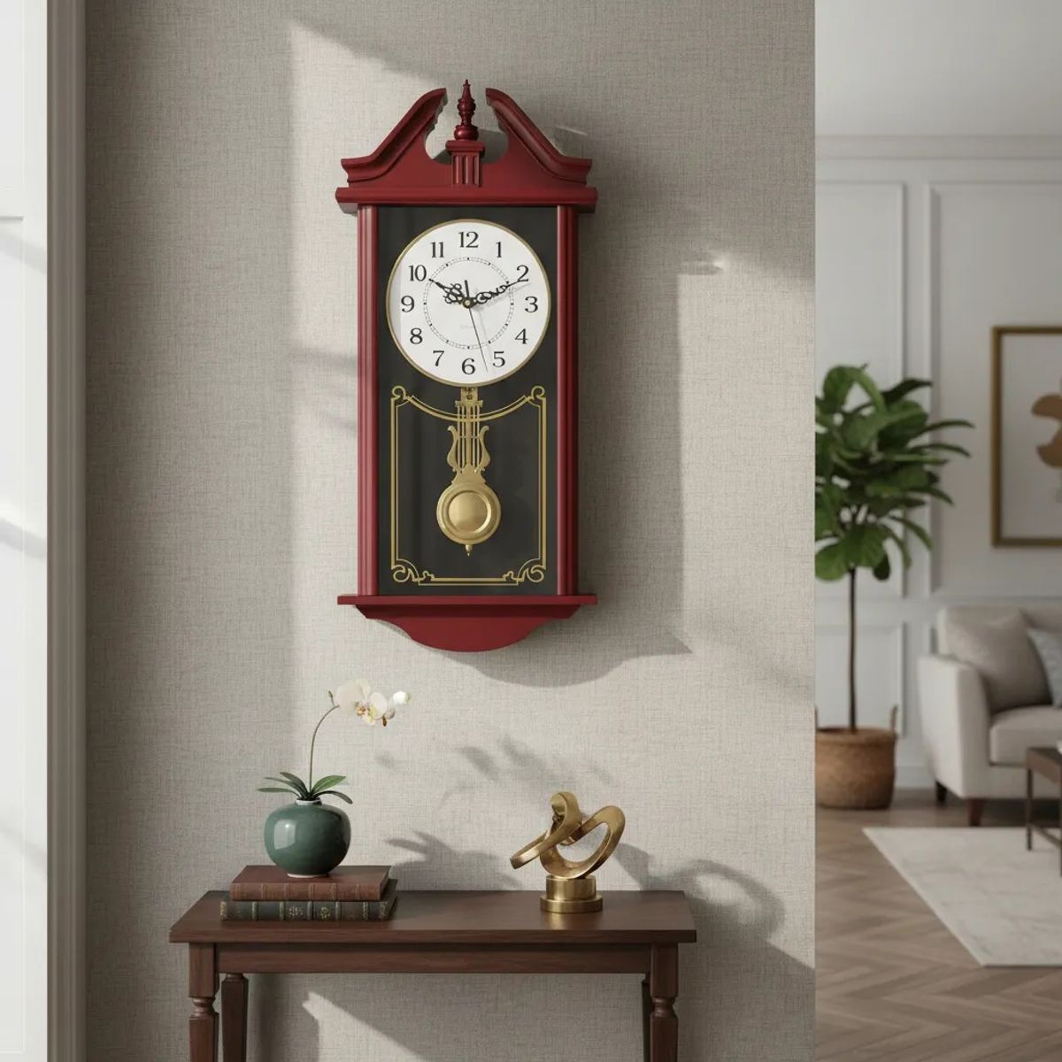 GENERICO - Reloj Pared Pendulo Decorativo Grand Estilo Madera