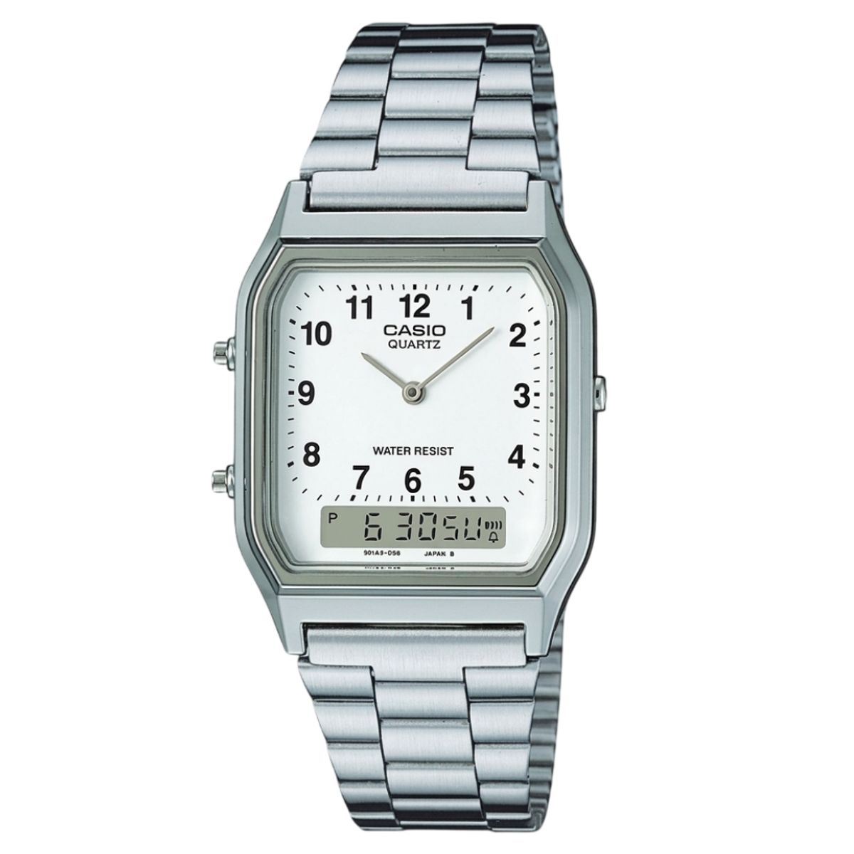 CASIO - Reloj Casio Unisex Vintage AQ-230A-7B Doble Hora Blanco