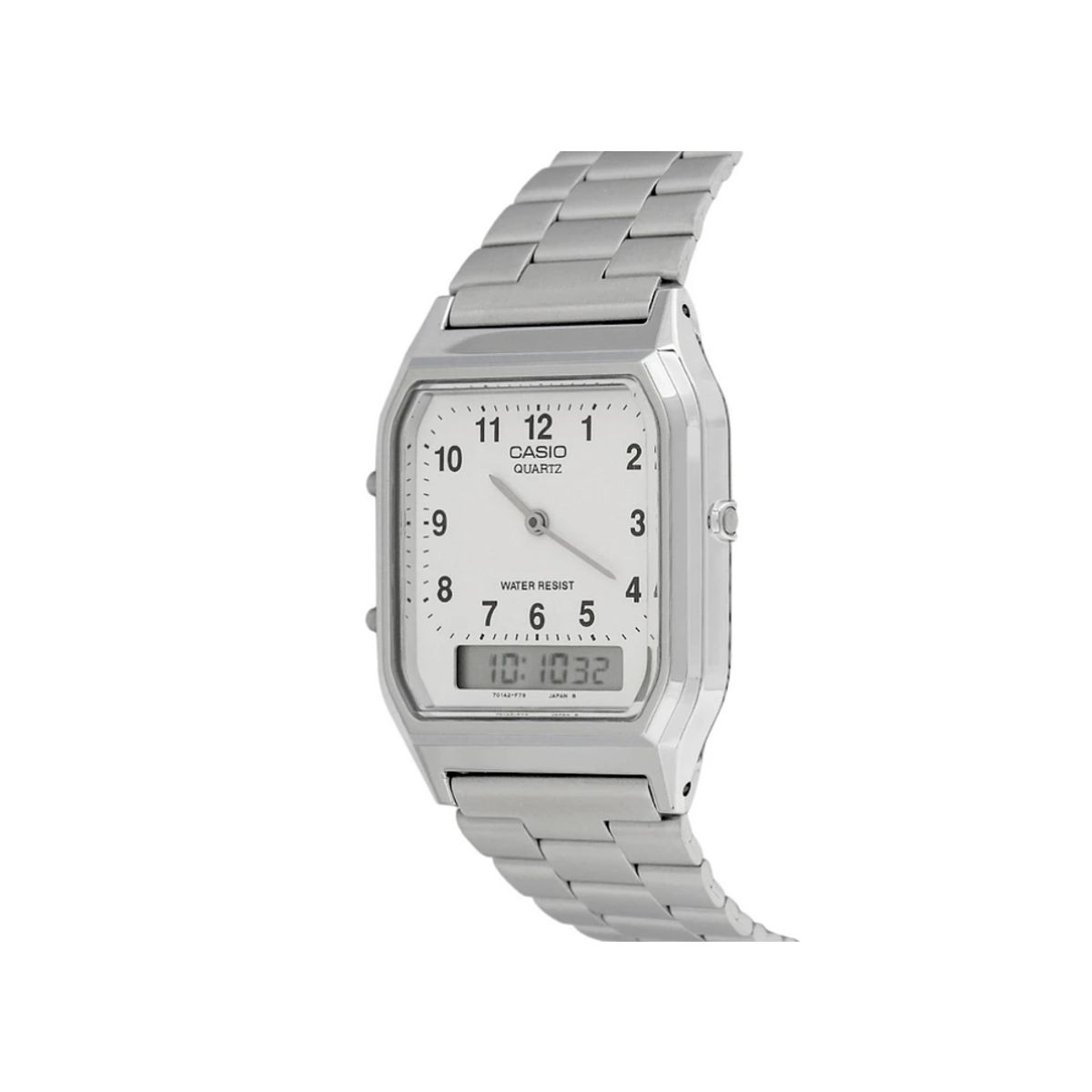 CASIO - Reloj Casio Unisex Vintage AQ-230A-7B Doble Hora Blanco