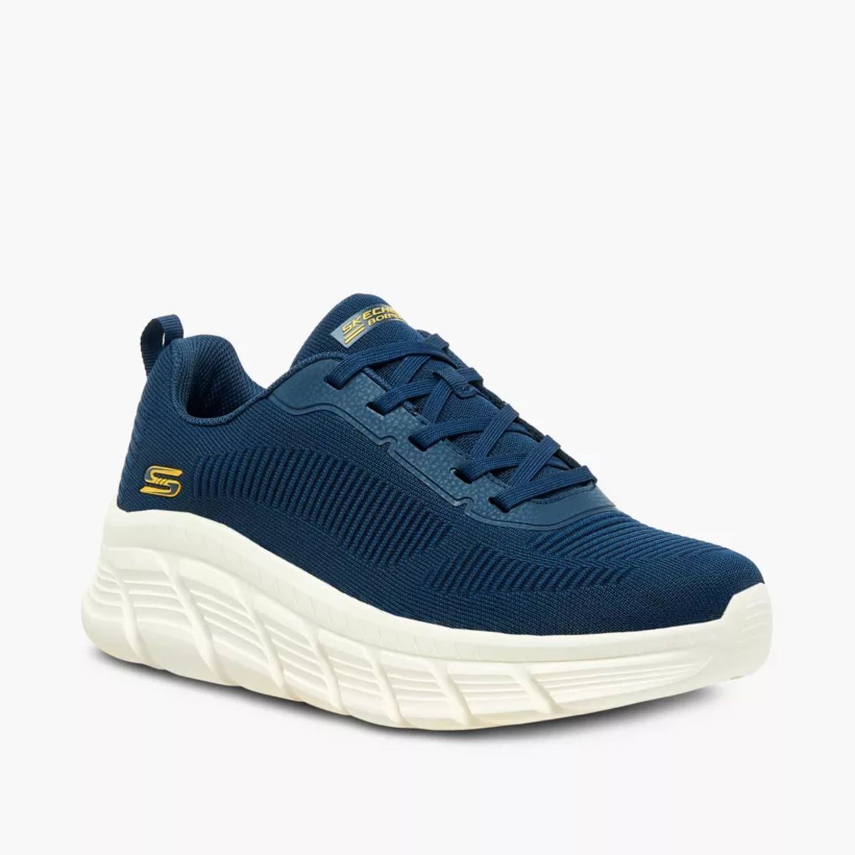 SKECHERS - Tenis Skechers Hombre Bobs B Flex Hi Memory Foam Azul Oscuro