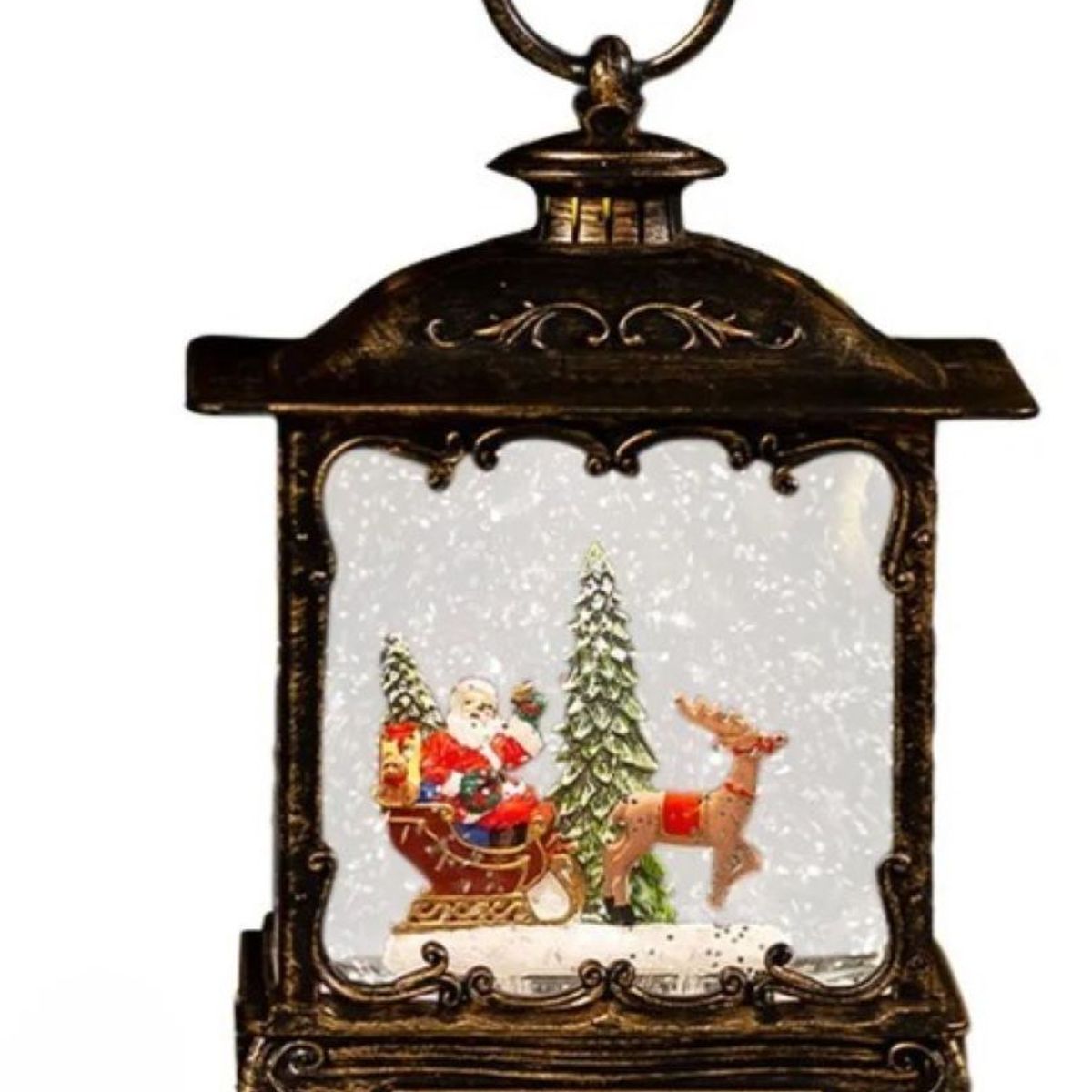 ZHOPI CO - Farol Navideño Retro Efecto Nieve Luz y Sonido