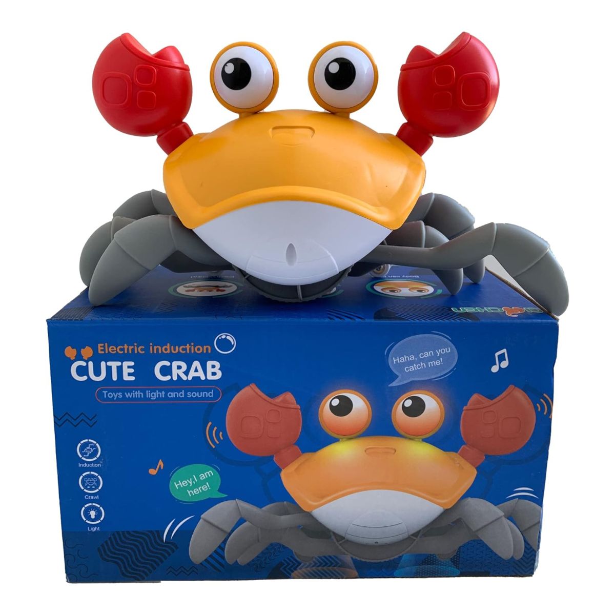 GENERICO - Juguete de cangrejo para gatear con luz para niños pequeños