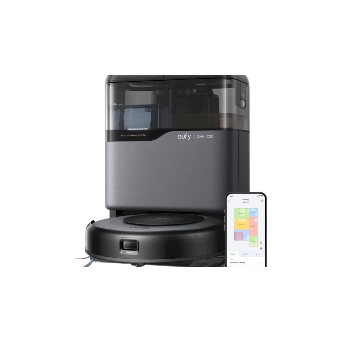 ANKER - Robot aspiradora y trapero Eufy C20 con base de autolimpieza 5 en 1