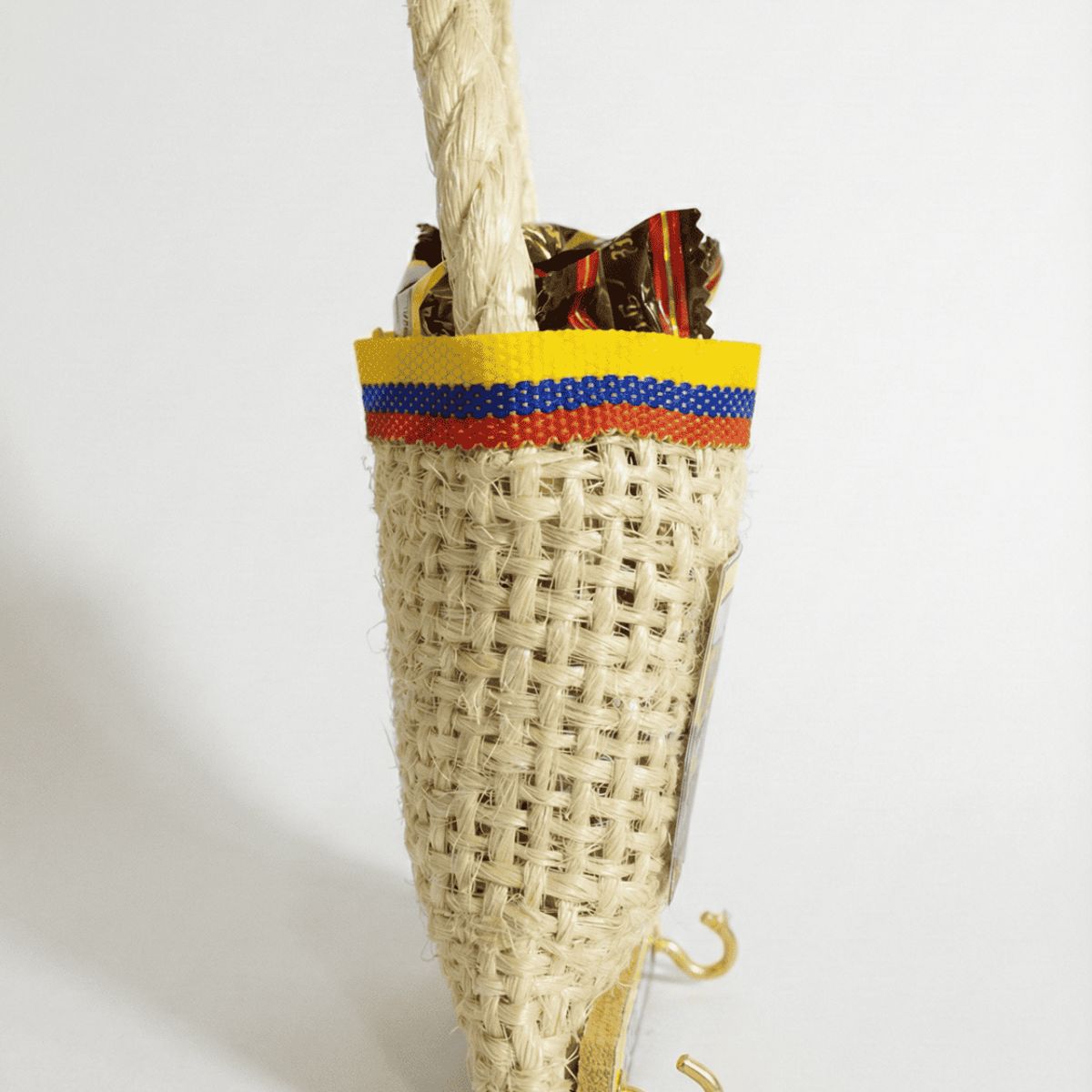 GENERICO - Portallaves Artesanal Bulto De Fique Típico Colombiano + 5 Caramelos De Café