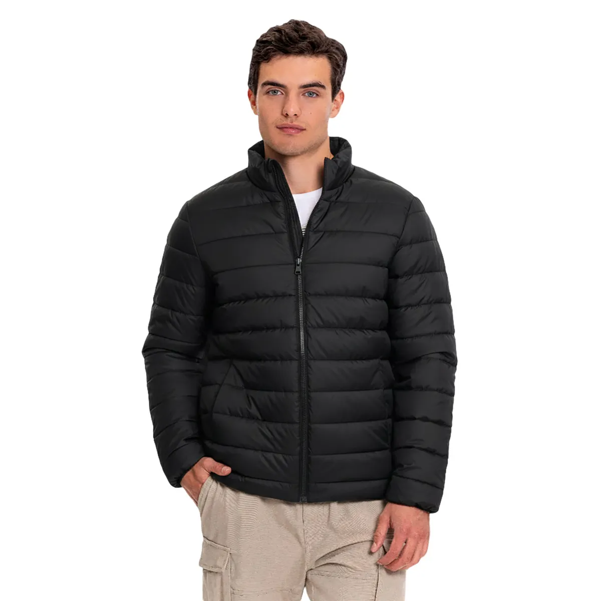 TOTTO - Chaqueta Acolchada Cuello Alto Coloro Negro Para Hombre