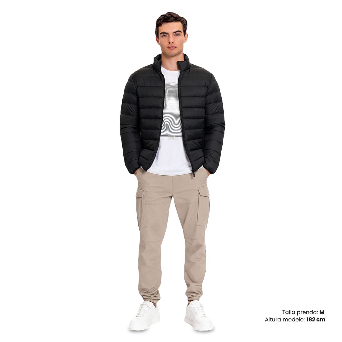 TOTTO - Chaqueta Acolchada Cuello Alto Coloro Negro Para Hombre