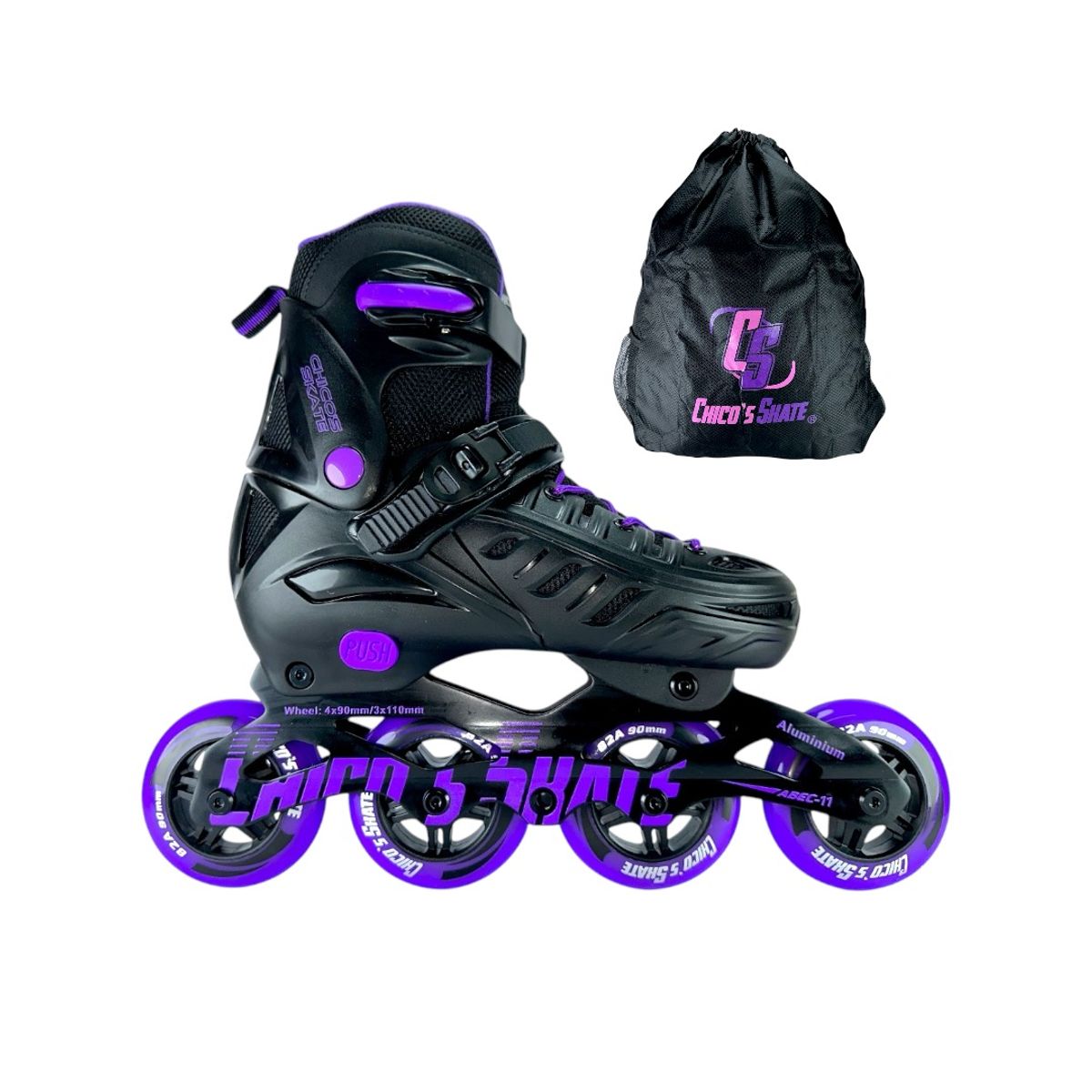 ROLLER - Patines En Linea Semiprofesionales Roller Skate Con Maleta Morado M 35 Ajustables a 38