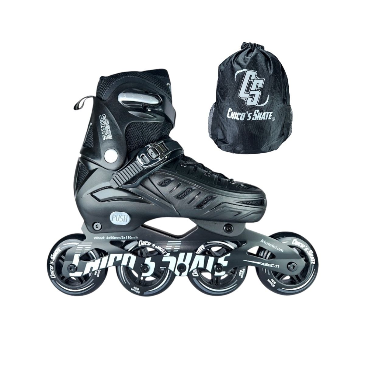 ROLLER - Patines En Linea Semiprofesionales Roller Skate Con Maleta Negro L 39 Ajustables a 42