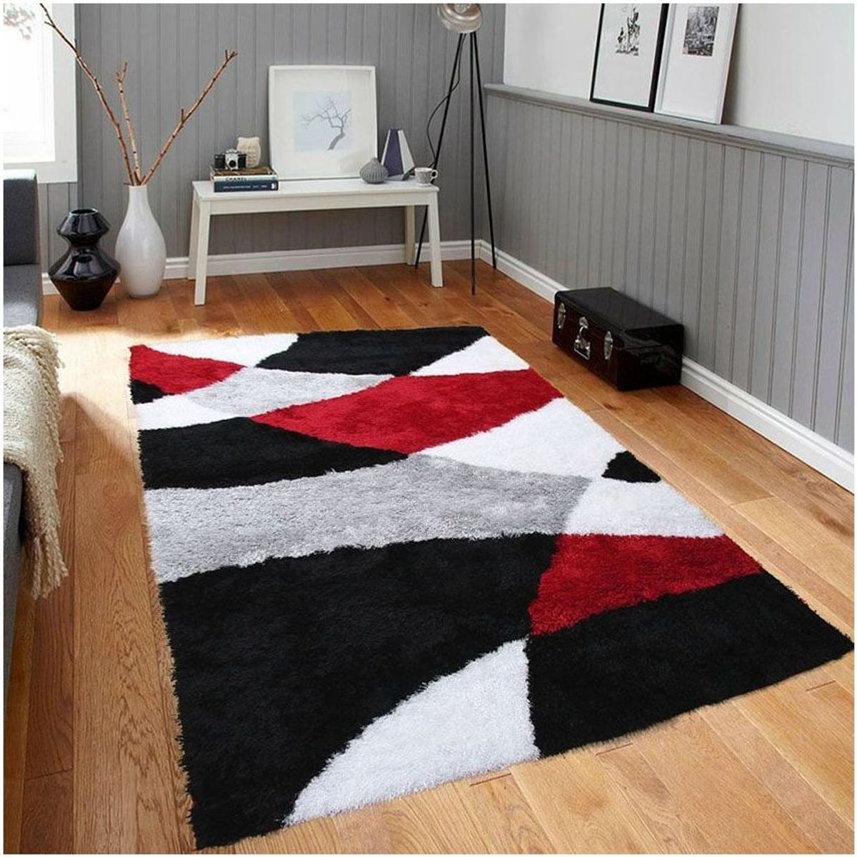 MITAPETE COM - Tapete Alfombra Sala  120 X 170cms Rojo Gris