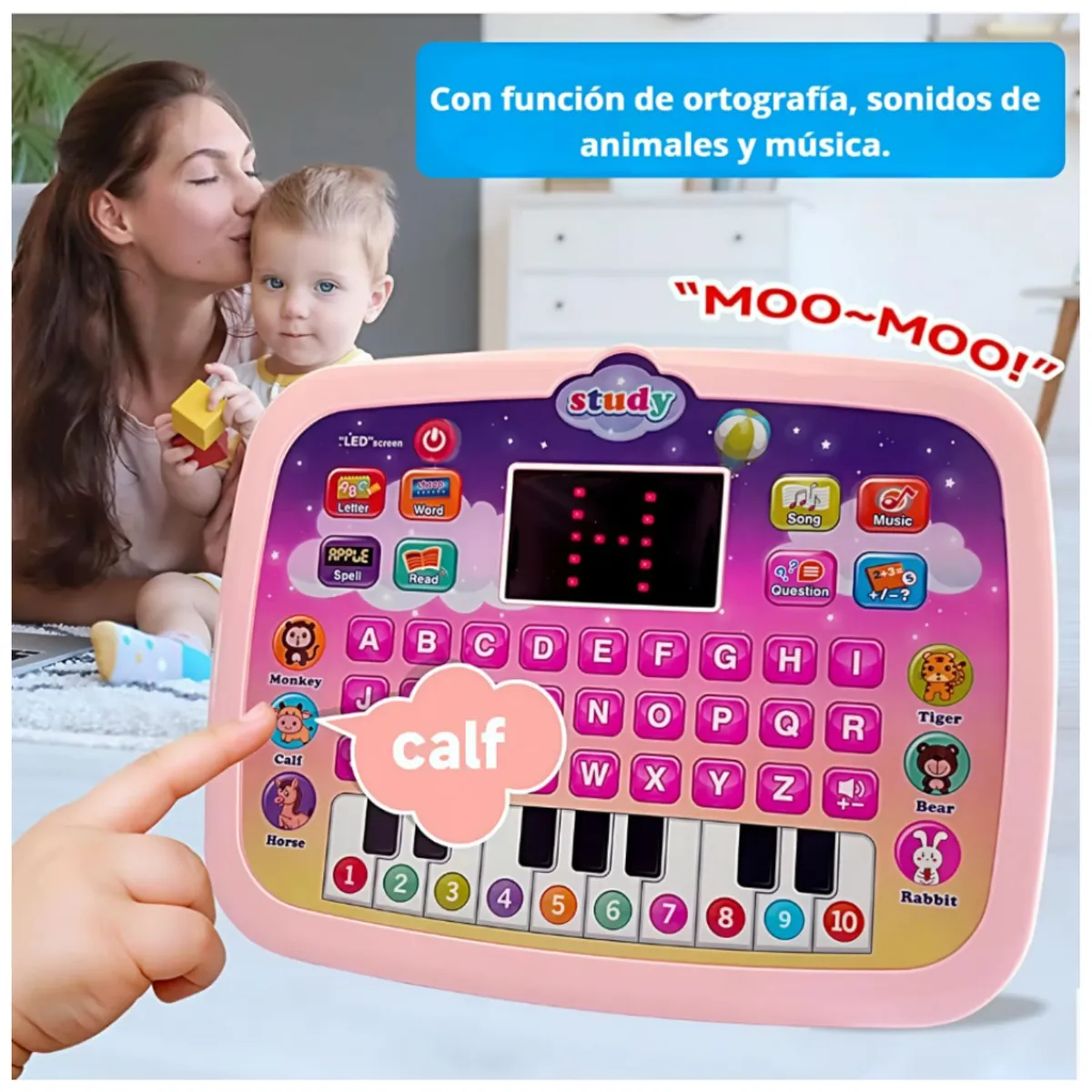 COLME TECHNOLOGY HOME - Piano Computador Didáctico Infantil Educativo Portátil