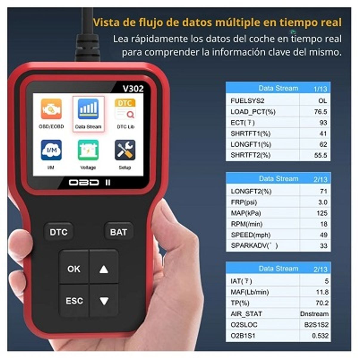 GENERICO - Scanner V302 con Pantalla a Color Diagnóstico Completo