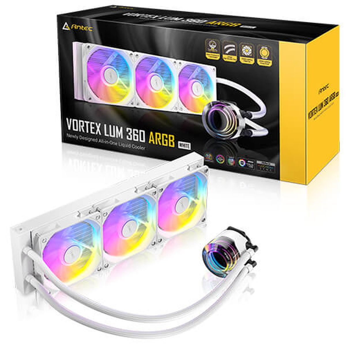 GENERICO - Refrigeración CPU Antec VORTEX LUM 360 ARGB Blanca - Control Térmico Óptimo