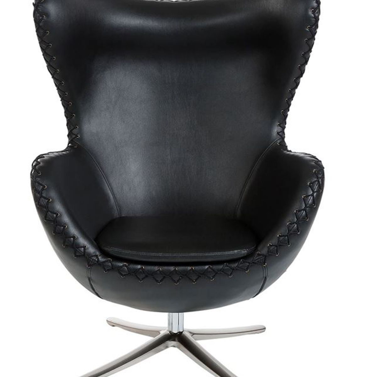 GENERICO - Silla de Sala Egg en ecopiel Color Gris  Negro