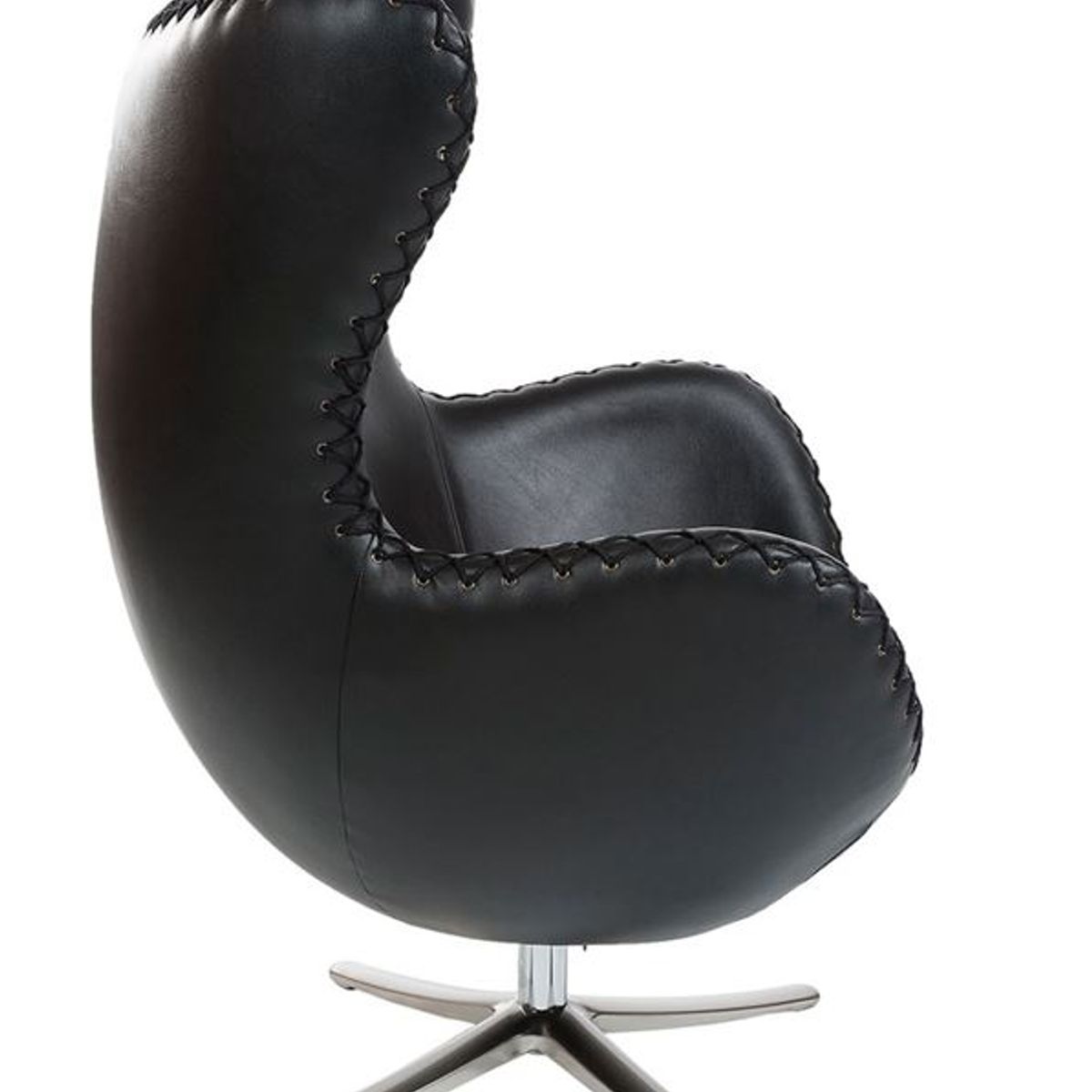 GENERICO - Silla de Sala Egg en ecopiel Color Gris  Negro