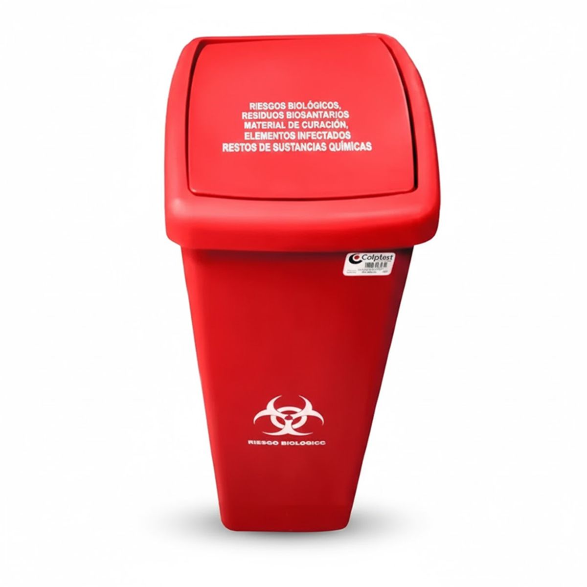 COLPLAST - Papelera Vaiven de Tapa Plana de 55 Litros Colplast Color Rojo