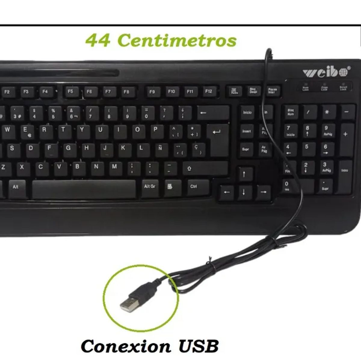 WEIBO - Teclado Usb Weibo Wb-533- Cable Usb- En Español