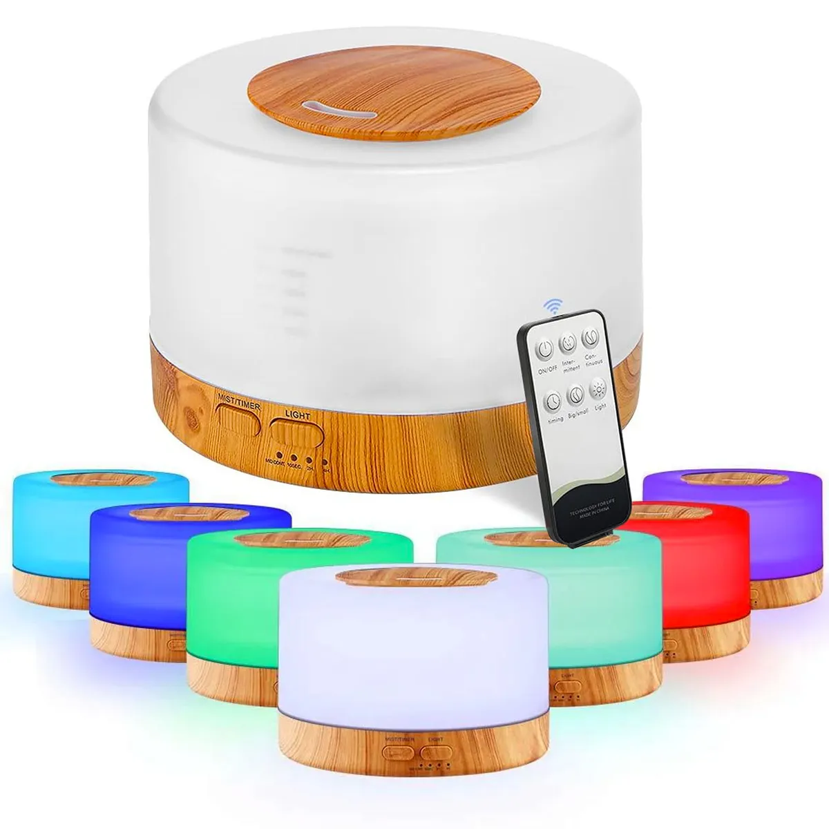 ONE PIXEL - Humidificador Difusor De Aromas Utrasilencioso 500ml Con Iluminación 7 Colores