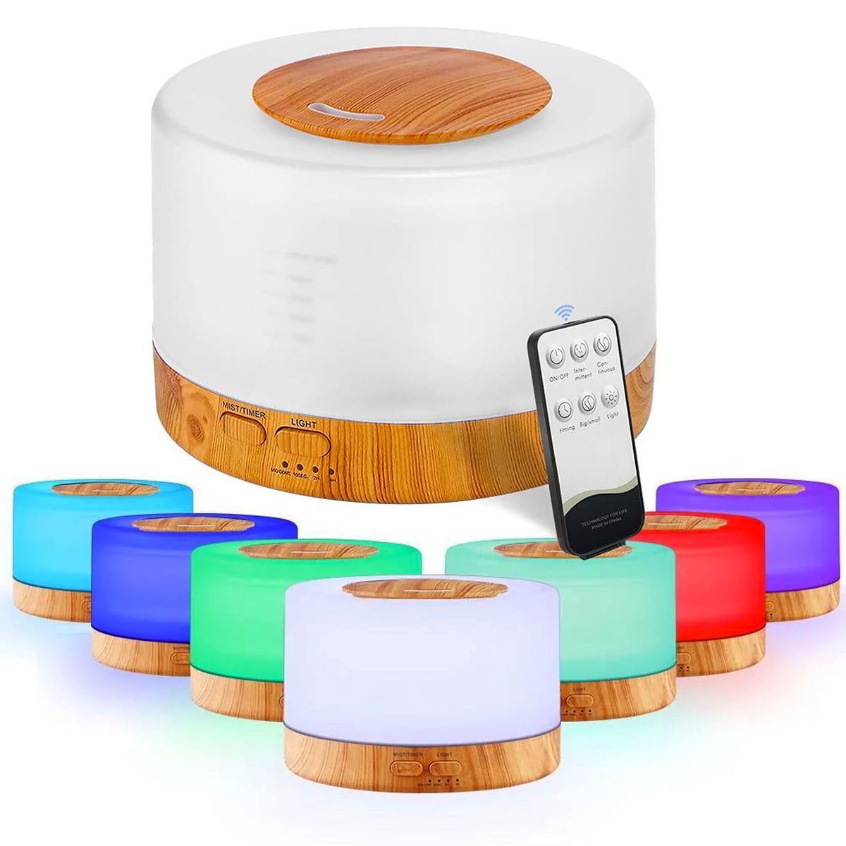 ONE PIXEL - Humidificador Difusor De Aromas Utrasilencioso 500ml Con Iluminación 7 Colores