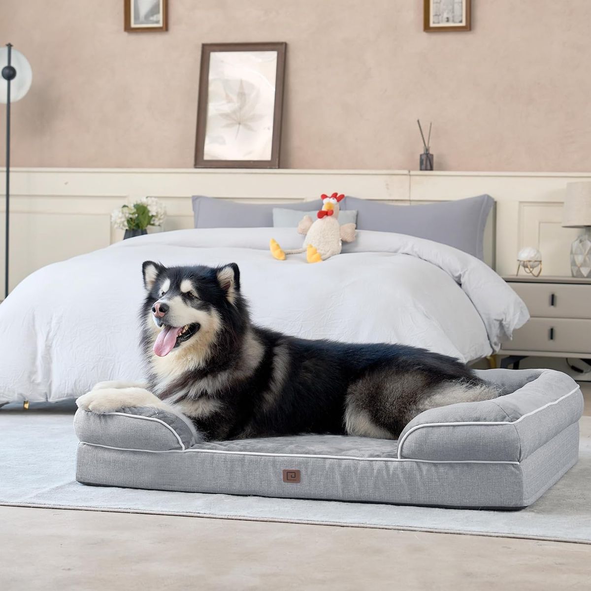 GENERICO - Cama Ortopédica Perros De Gran Tamaño 91 X 69 X 17 Cm Gris Sofá