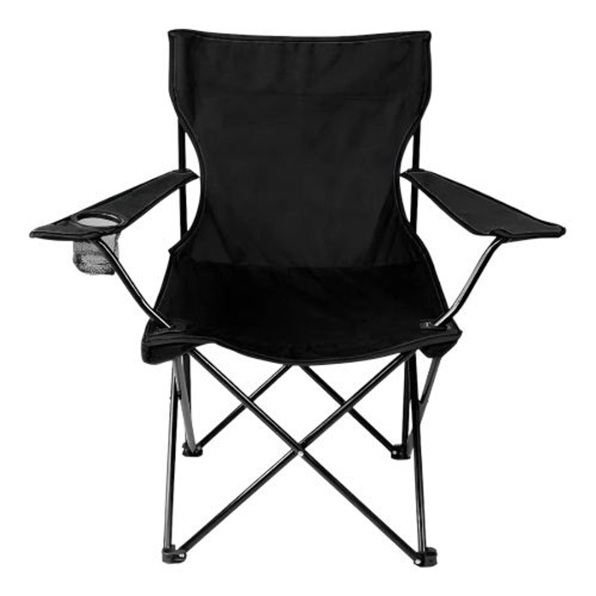 GENERICO - Silla Plegable Con Portavasos Camping Parque Exterior Color Negro