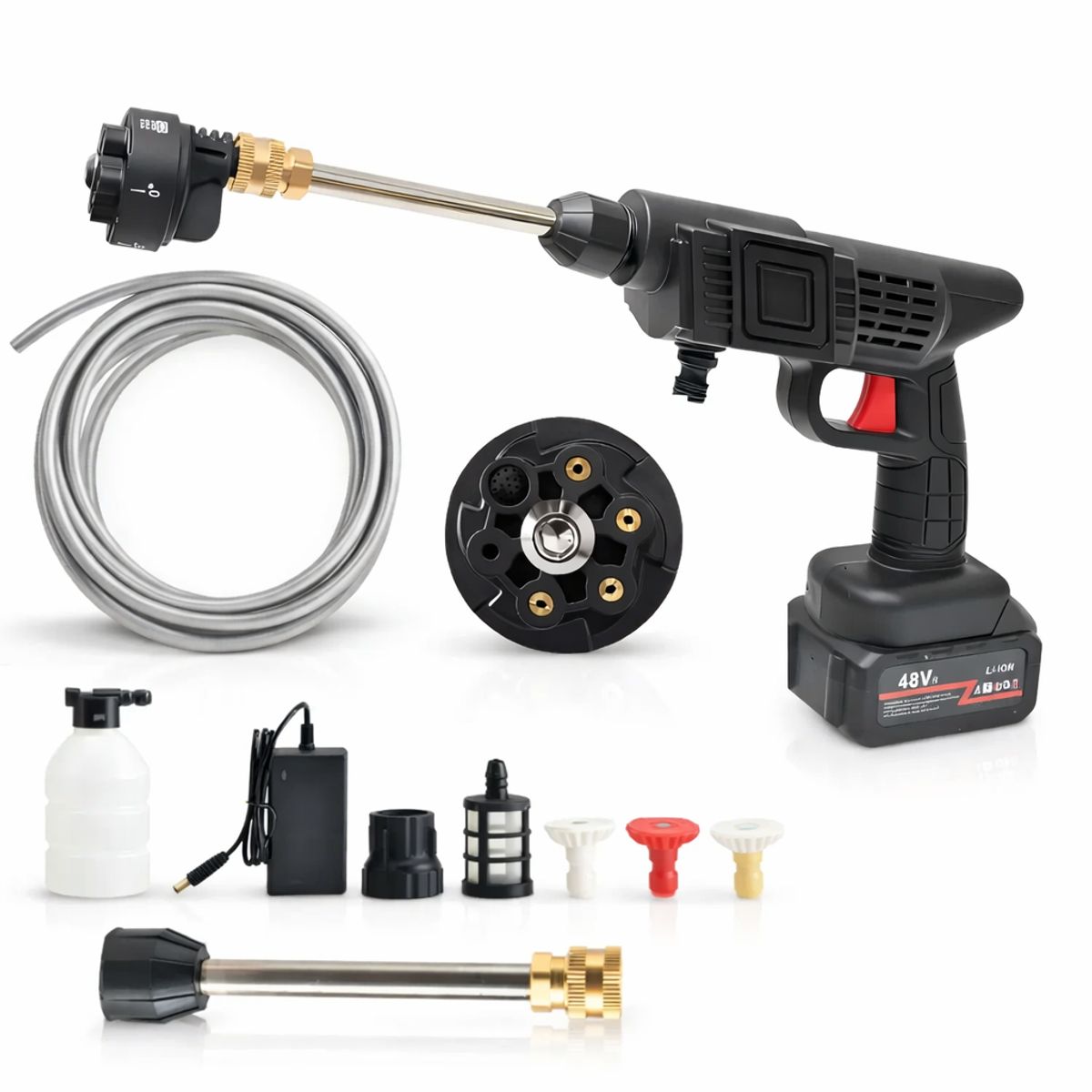 OEM - Pistola Hidrolavadora Inalámbrica Portátil Recargable Para Vehiculos Autos Motos 500W 6 chorros