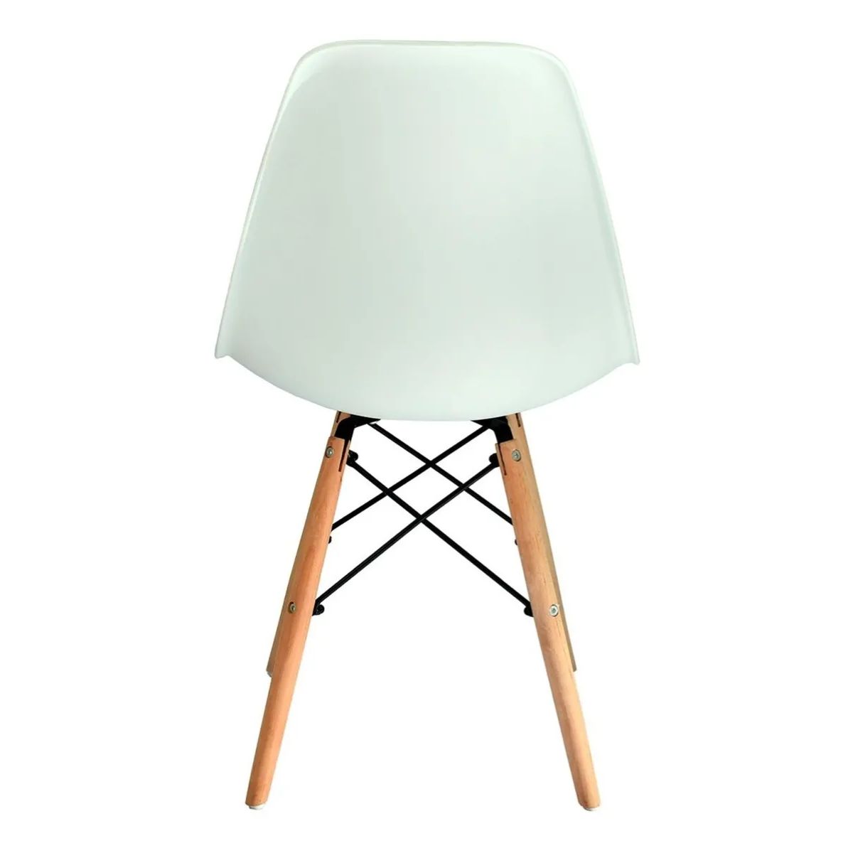 ERGONOMUS - Silla Eames Plastico Patas En Madera Moderna Pc071 Blanco