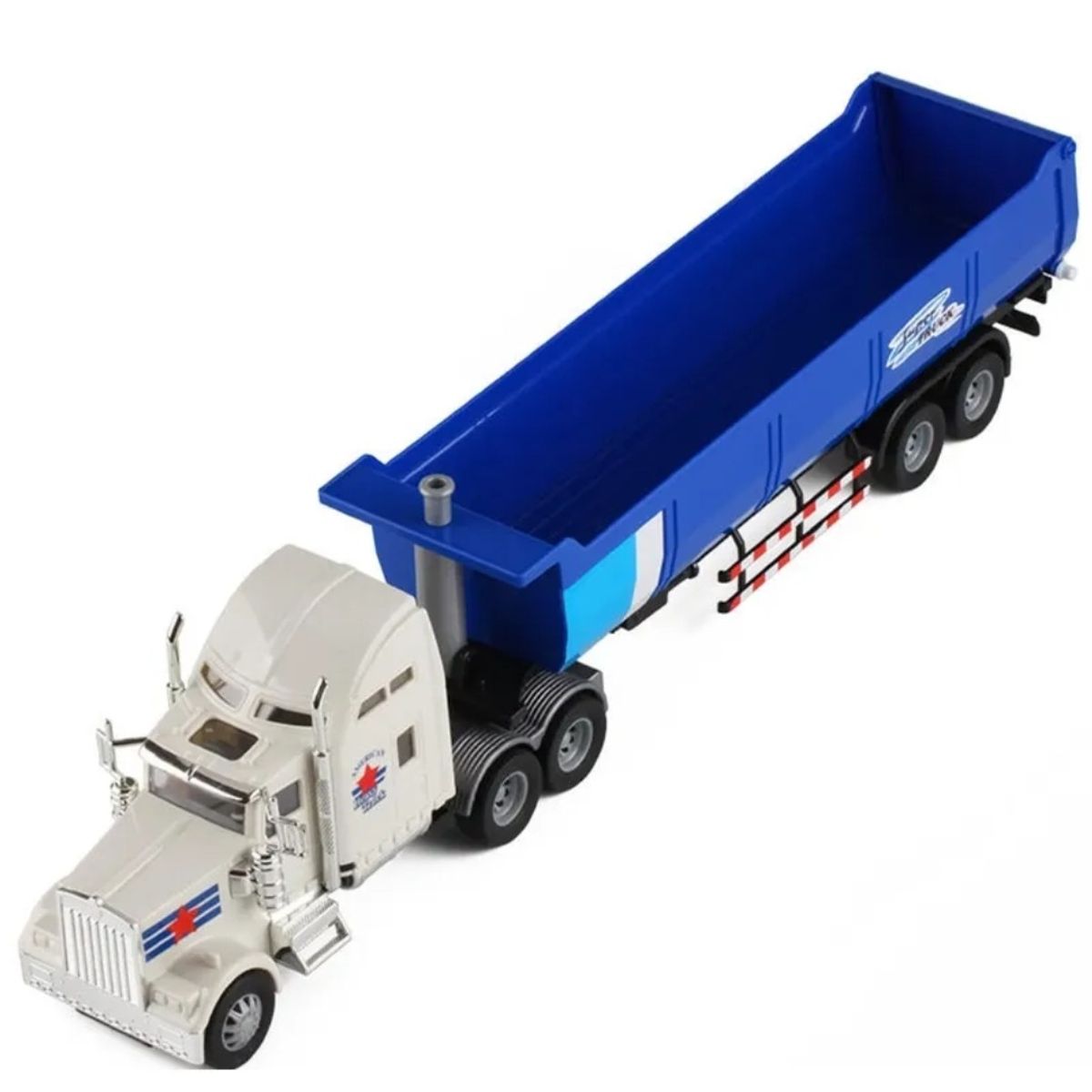 GENERICO - Camión Juguete De Carga Tipo Trailer Con Volcó Grande