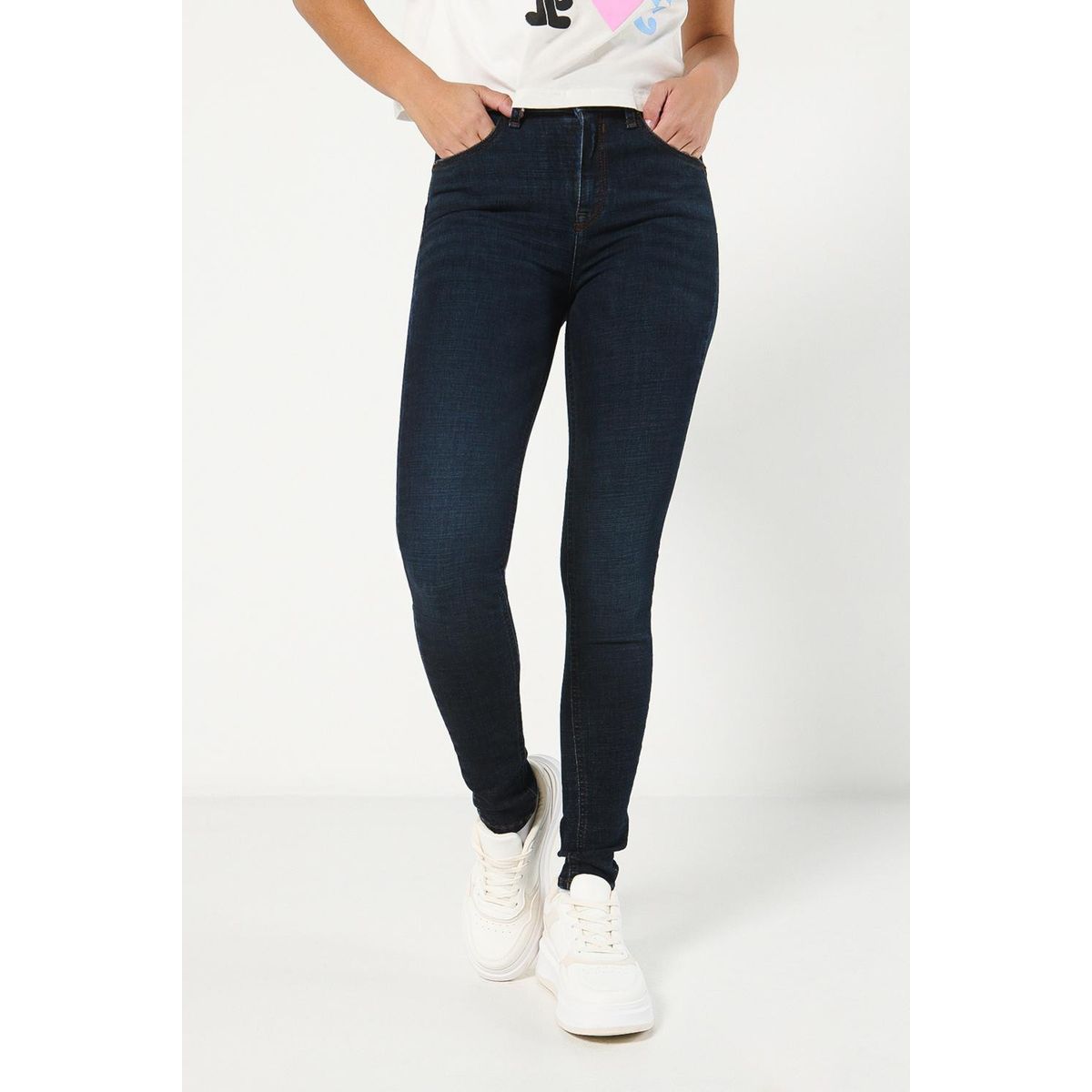 KOAJ - KOAJ Jean para mujer 5 bolsillos tiro alto cinco bolsillos MUJER