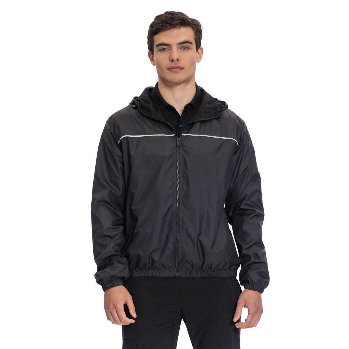 TOTTO - Chaqueta Liviana Con Capota Mosculer Negro Hombre Totto