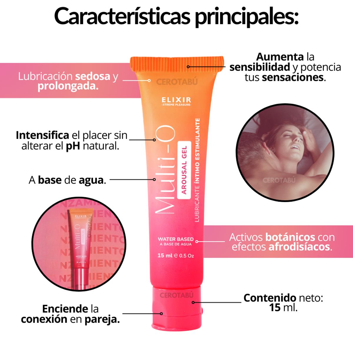 ELIXIR - Lubricante Multiorgasmos Extracto Natural Elixir Multio-O 15ml