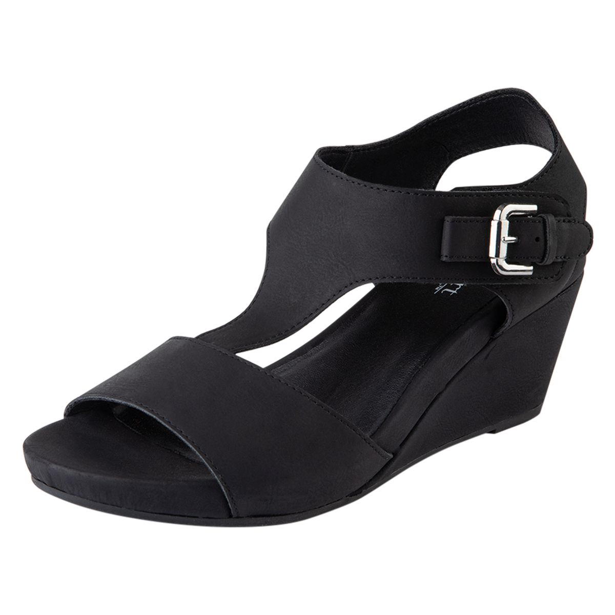 COMFORT PLUS - Sandalias Vanna Con Taco Tipo Cuña Para Mujer Negro Comfort Plus 199829
