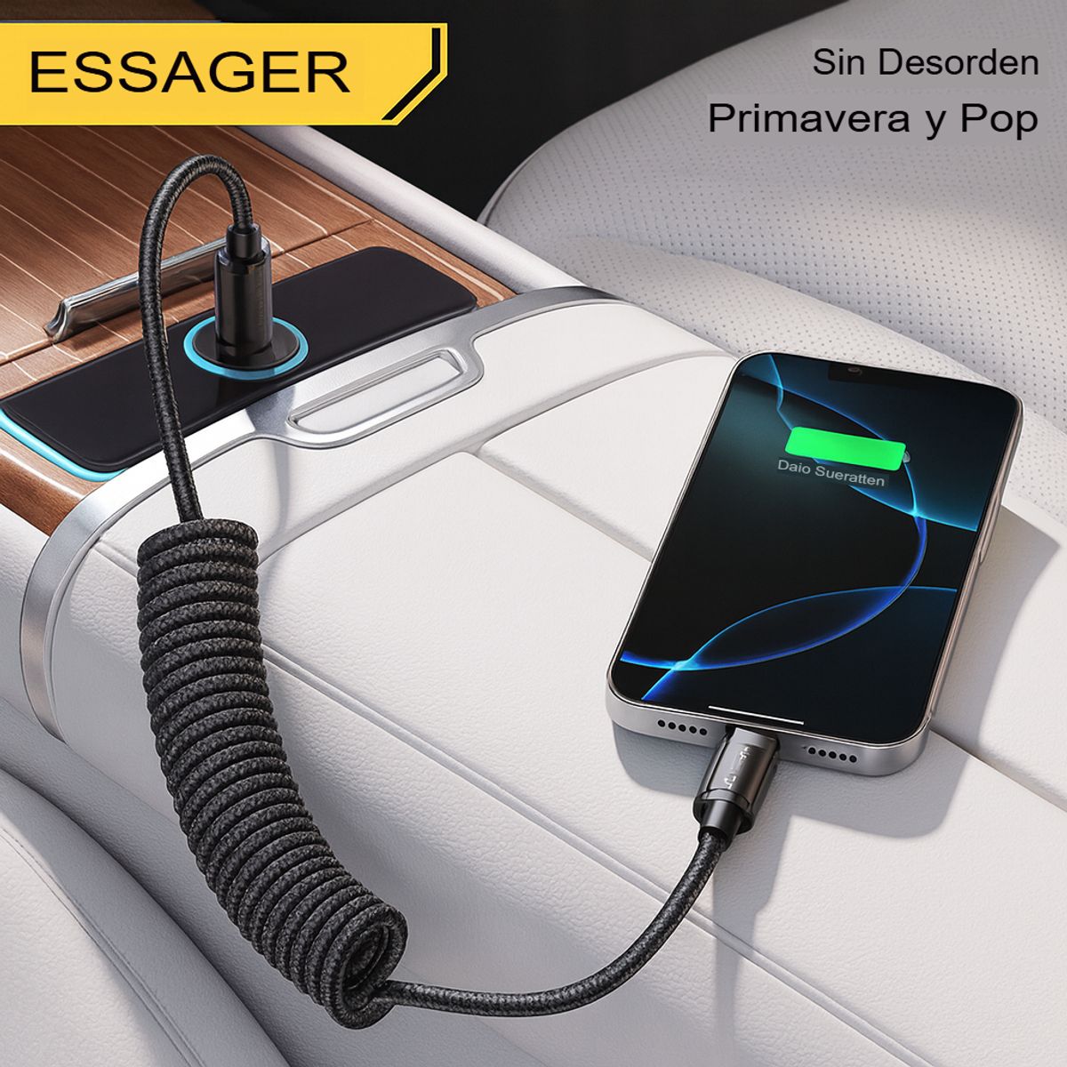 GENERICO - Essager Cable Spring A-C 7A 100W Alta Velocidad