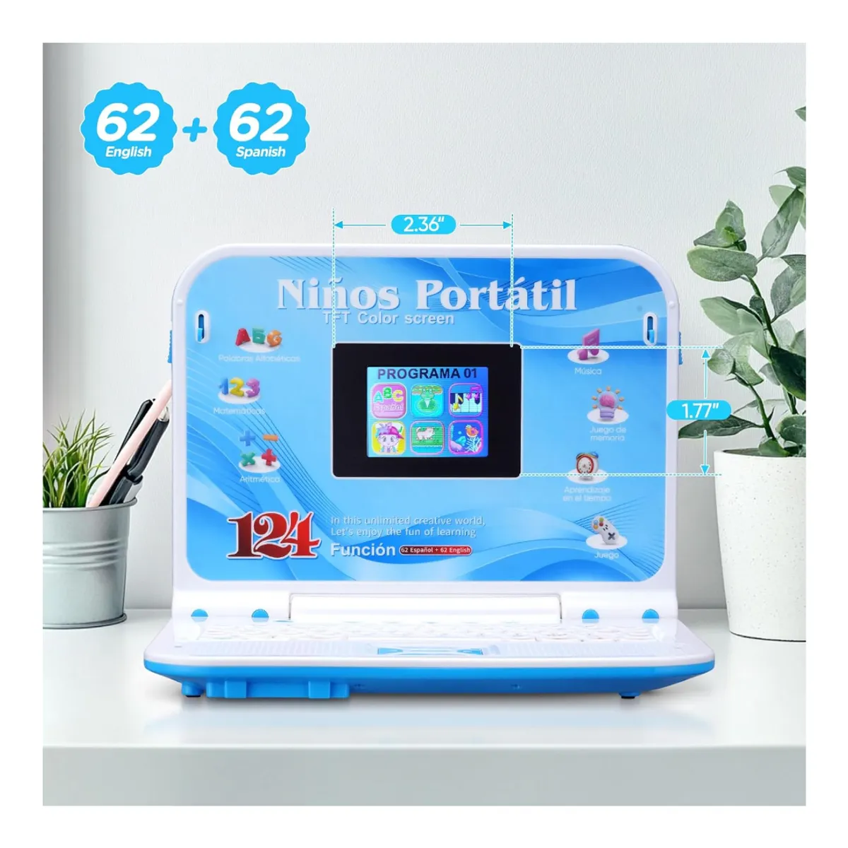 GENERICO - Computadora Laptop Para Niños Azul