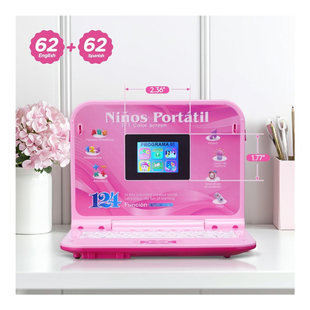 GENERICO - Computadora Laptop Para Niños Rosado