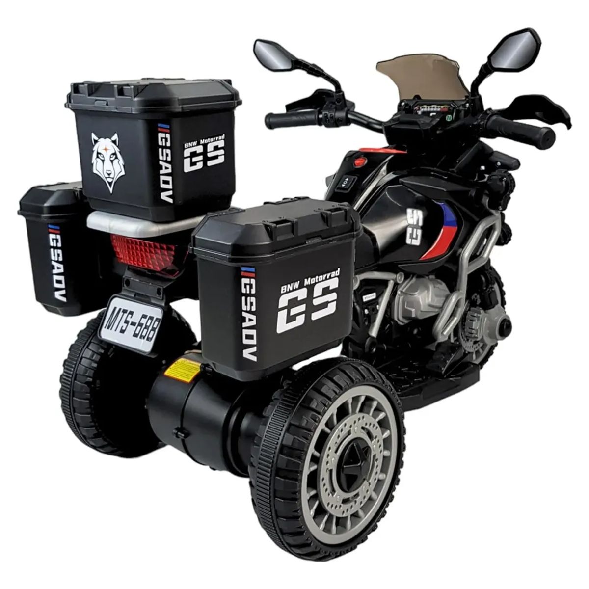 ROADMASTER - Moto Eléctrica Infantil Adventure 6V Triciclo Montable con Baúl, Luces LED y Bluetooth (2 a 5 años)