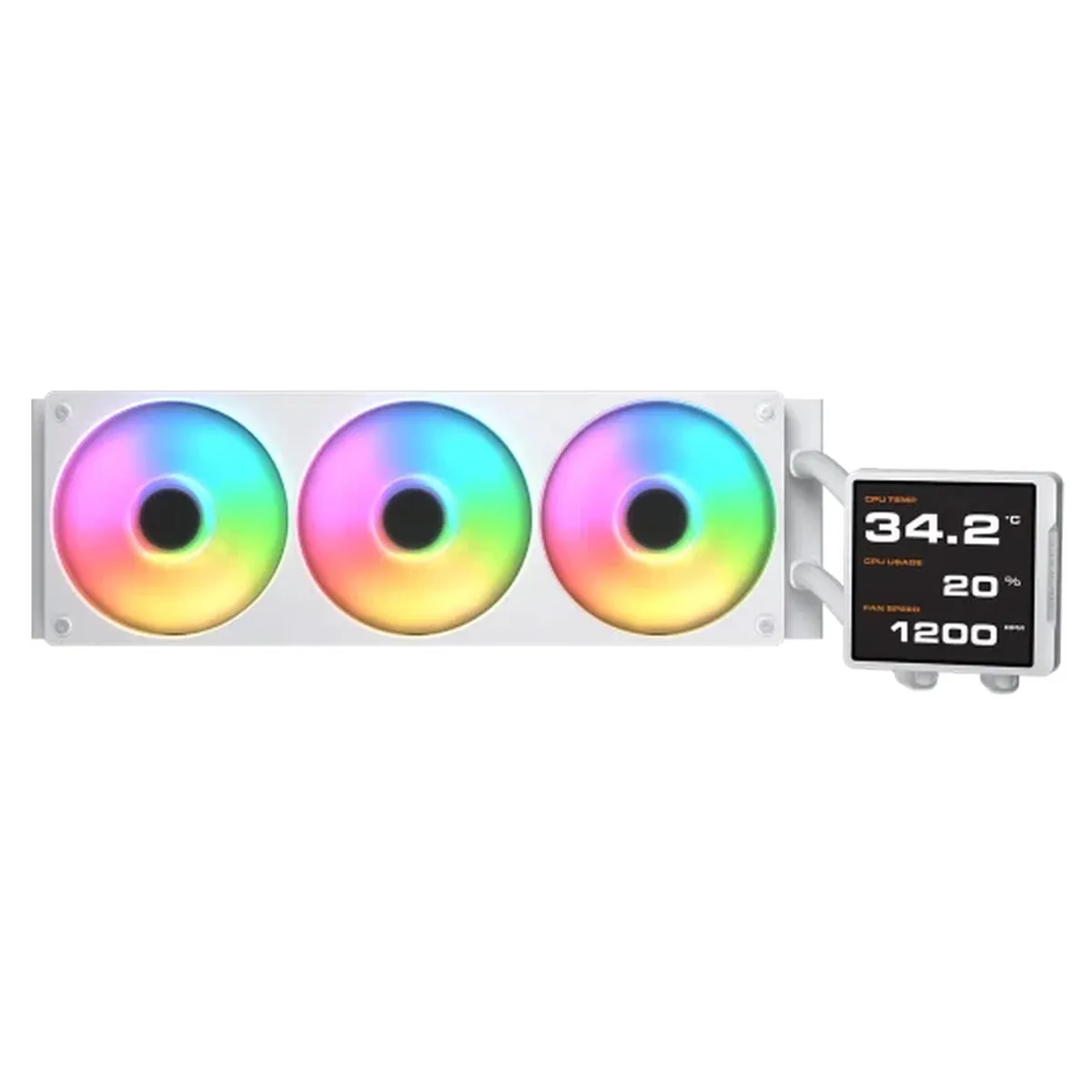 COUGAR - Refrigeración Líquida COUGAR POSEIDON VISTEK ARGB 360 Blanca – Pantalla LCD 4"