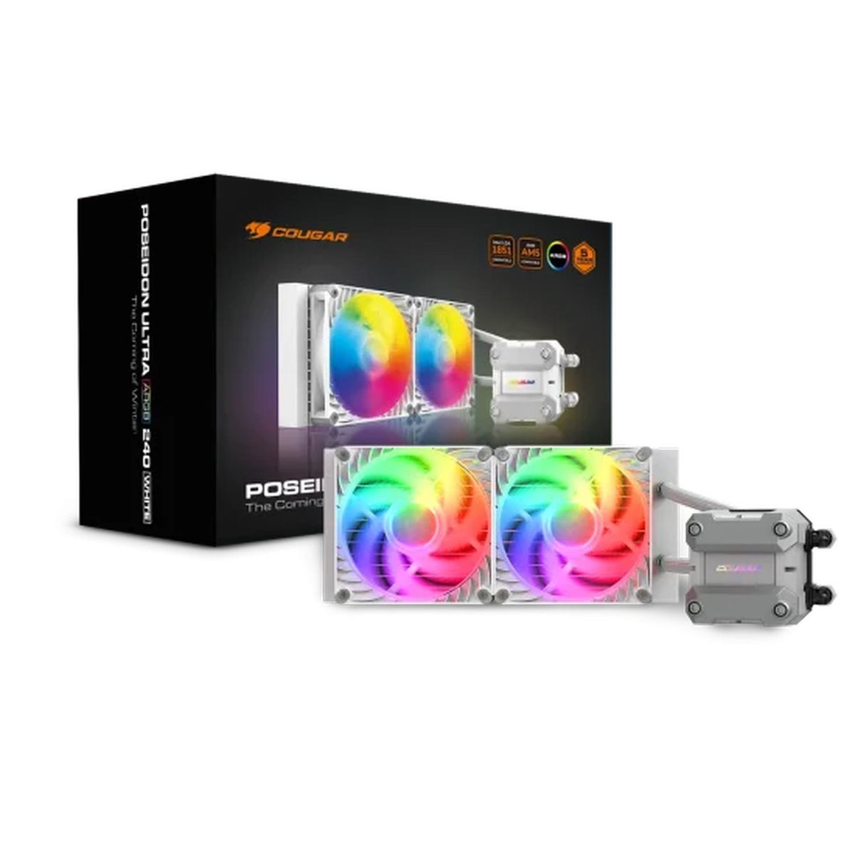 COUGAR - Refrigeración Líquida COUGAR POSEIDON ULTRA ARGB 240 Blanca – Eficiencia Térmica