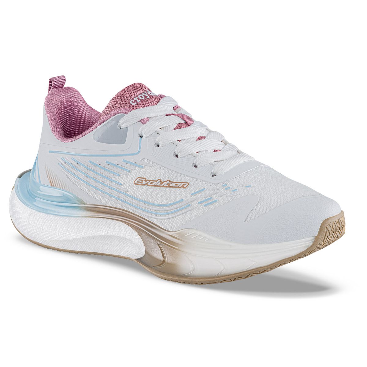 CROYDON - Tenis Running Mupu Blanco-Rosa Croydon para Mujer