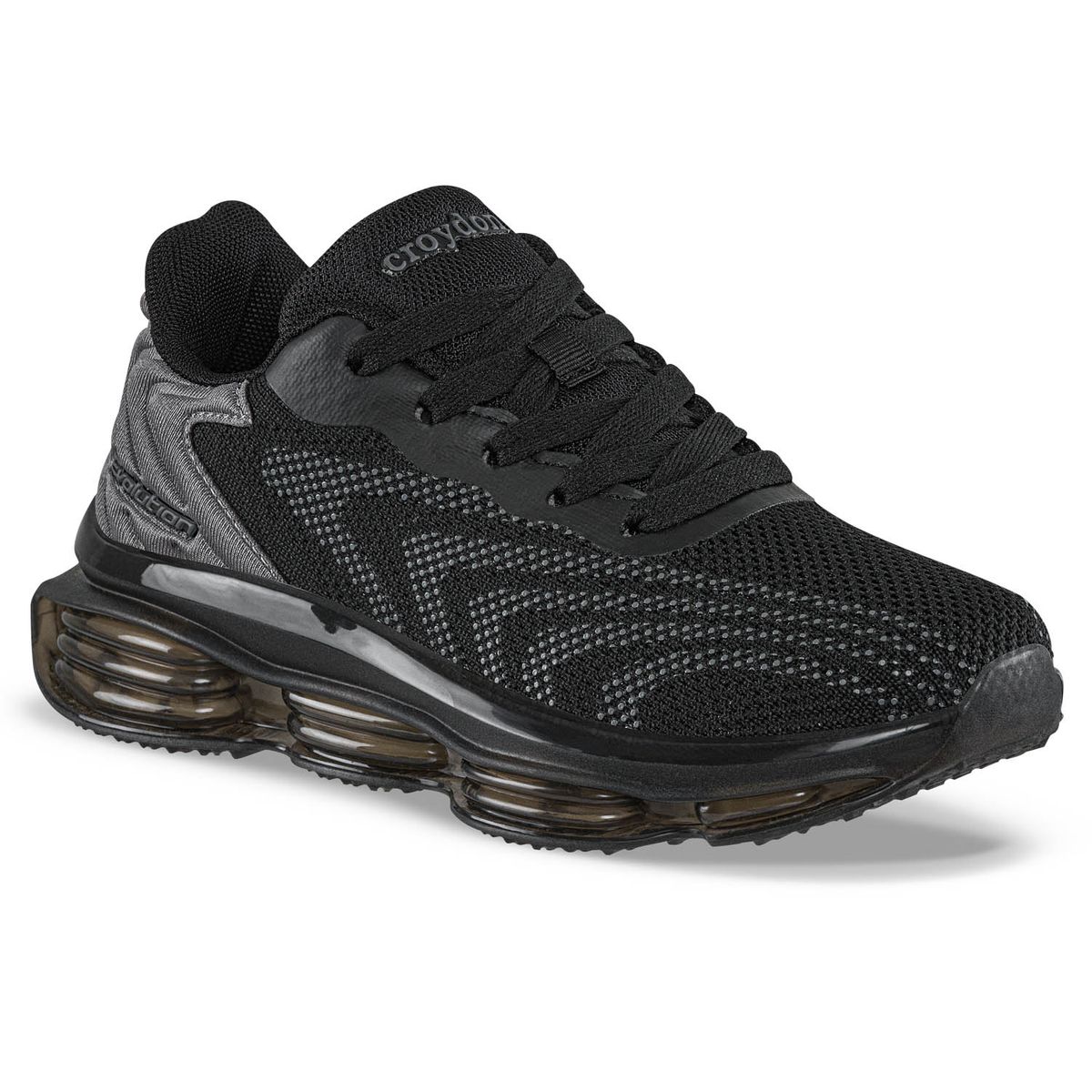 CROYDON - Tenis Running Ladano Negro-Gris Croydon para Niño