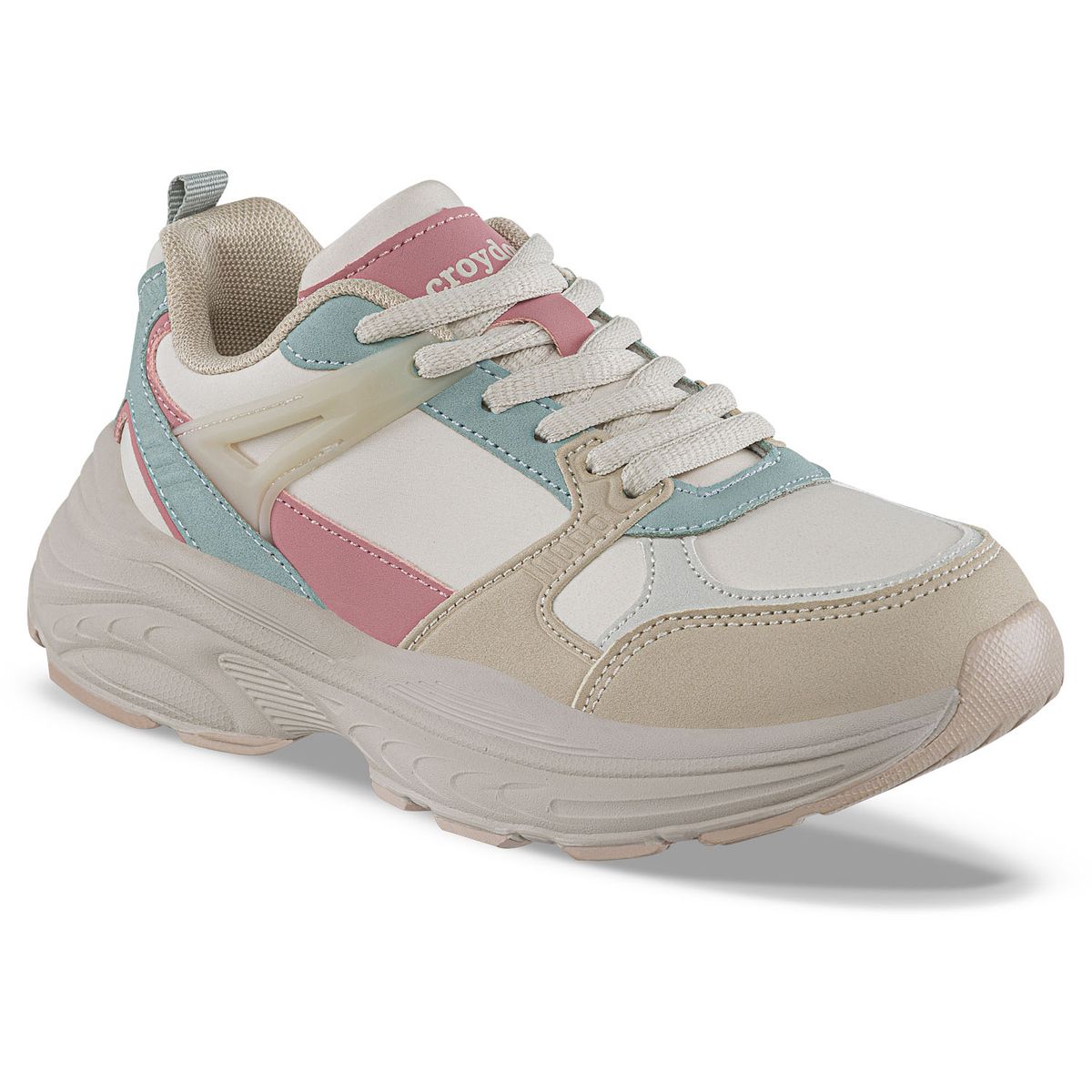 CROYDON - Tenis Urbanos Dosher Beige-Rosa Croydon para Niña