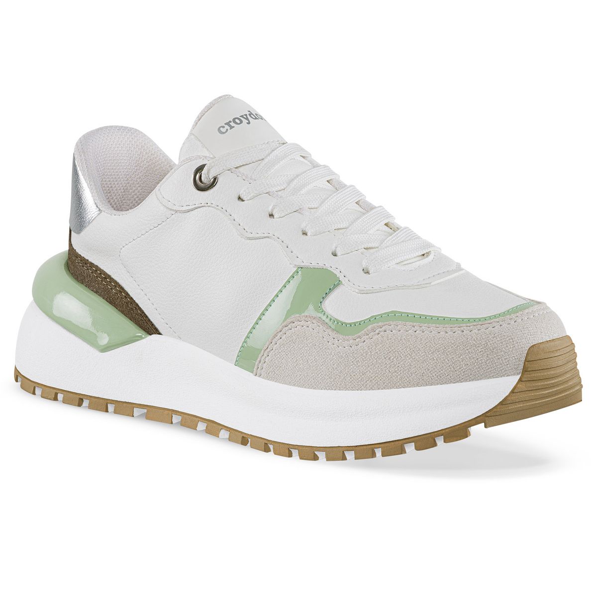 CROYDON - Tenis Urbanos Laudit Blanco-Verde Croydon para Mujer