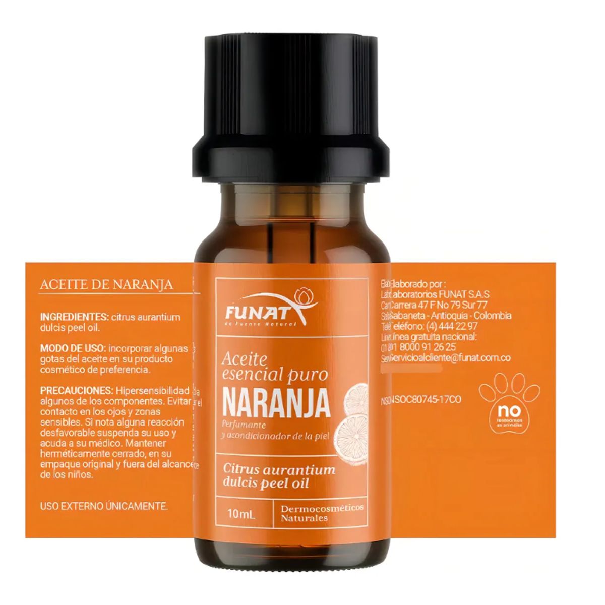 FUNAT - ACEITE ESENCIAL DE NARANJA PARA LA PIEL X 10 ML./ FUNAT
